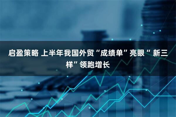 启盈策略 上半年我国外贸“成绩单”亮眼“ 新三样”领跑增长